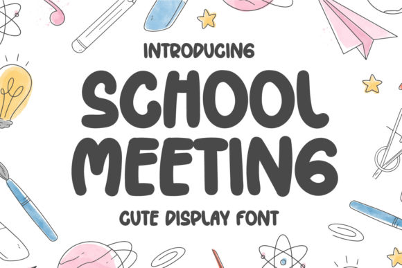 School Meeting Font for Quirky and Readable Editorial Designs